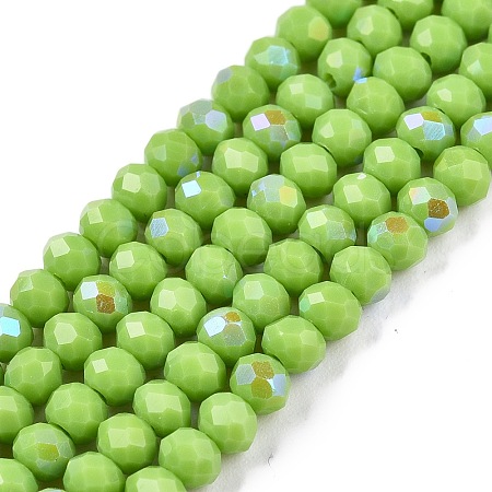 Electroplate Opaque Solid Color Glass Beads Strands EGLA-A044-P3mm-L30-1