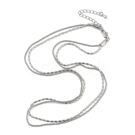 Brass Multi-strand Necklaces for Women NJEW-Q344-03P-1