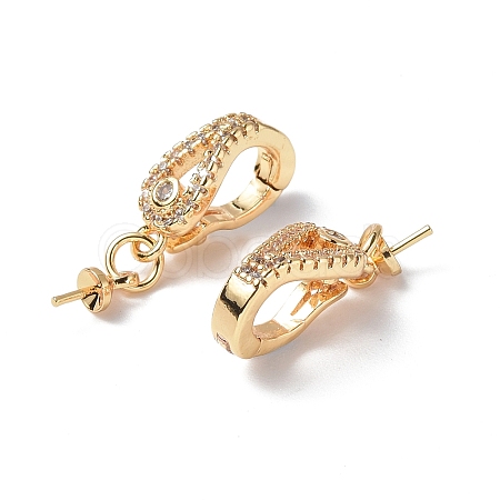 Brass Crystal Rhinestone Twister Clasps KK-P223-17G-1