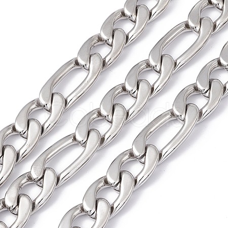 Tarnish Resistant 304 Stainless Steel Figaro Chains CHS-G022-01P-1