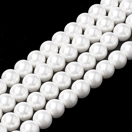 Glass Pearl Beads Strands BSHE-S301-10mm-04-1-1