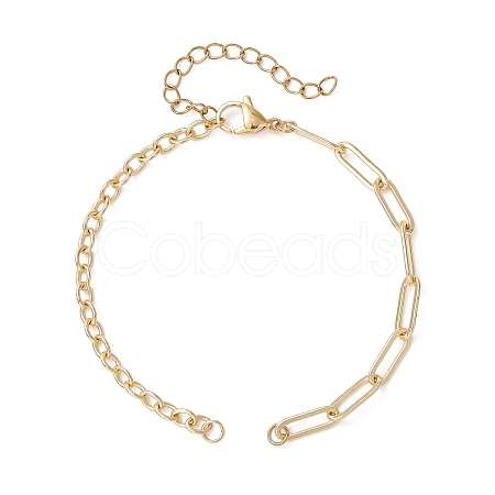Brass Mixed Chain Bracelet Making AJEW-JB01561-1