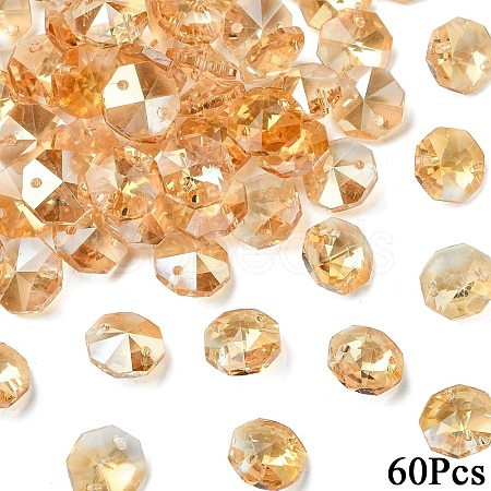 60Pcs Electroplate Glass Links Connectors EGLA-YW0005-60E-1