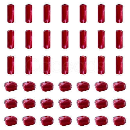 90Pcs 2 Styles Opaque Acrylic Imitation Gemstone Beads OACR-TA0005-14B-1