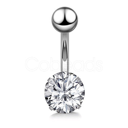 Clear Cubic Zirconia Belly Button Rings WG9960A-19-1