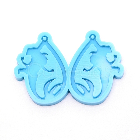 Teardrop with Lady Silicone Statue Pendant Molds DIY-WH0175-54-1