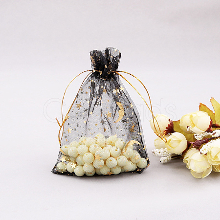 Rectangle Organza Drawstring Bags CON-PW0001-056A-08-1