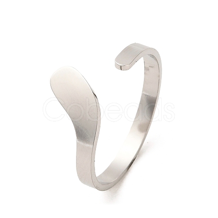 Non-Tarnish 304 Stainless Steel Open Cuff Rings RJEW-Q808-02A-P-1
