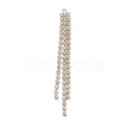 3 Rows Brass Crystal Rhinestone Cup Chain Big Pendants LS-KK-A167-04KCG-1