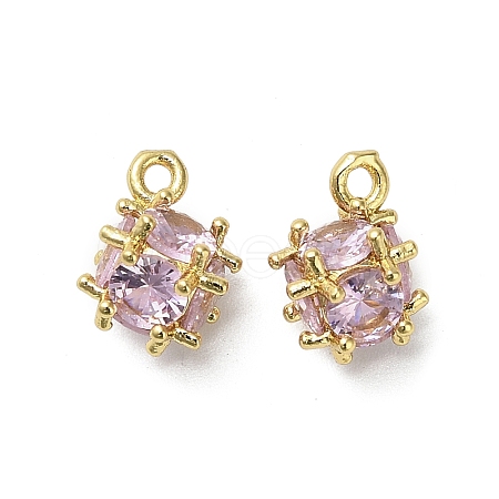 Brass Pave Cubic Zirconia Pendants KK-B142-11G-01-1