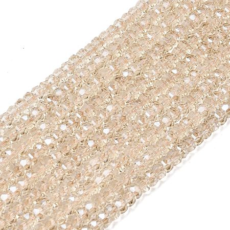 Electroplate Glass Beads Strands GLAA-Q105-03T-1