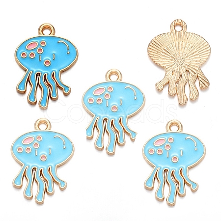 Sea Animal Alloy Enamel Pendants PW-WGE87A6-10-1