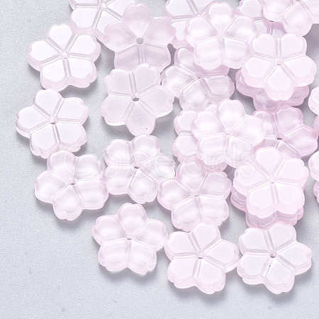 Transparent Single Face Spray Painted Glass Beads GLAA-S190-006B-02-1