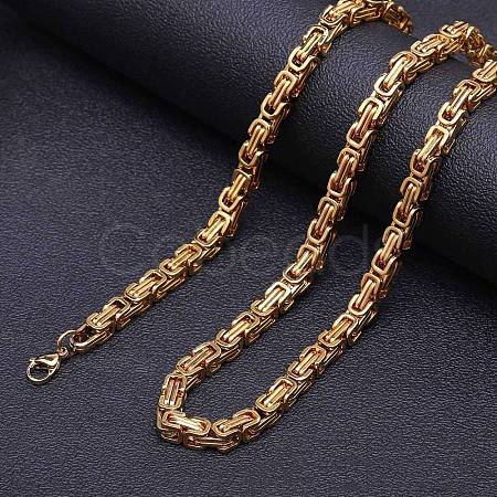 Titanium Steel Byzantine Chain Necklaces for Men FS-WG56795-186-1