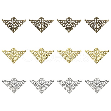 12Pcs 3 Colors Iron Filigree Joiner Links IFIN-YW0003-47-1