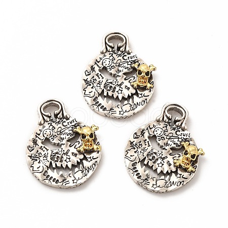 Rack Plating Brass Micro Pave Cubic Zirconia Pendants KK-K165-24-1