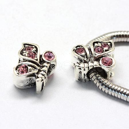 Alloy Rhinestone European Beads MPDL-R043-05A-1