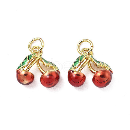 Brass Enamel Pendants KK-R229-07G-05-1