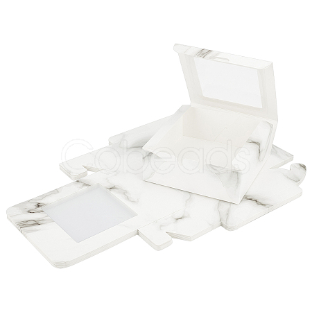 Marble Pattern Paper Cardboard Jewelry Boxes CON-FH0001-28-1