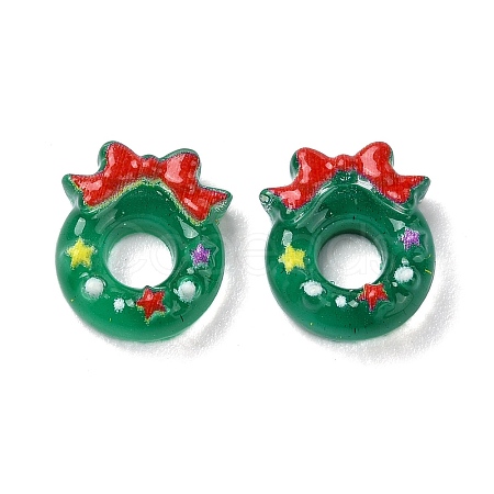 Green Christmas Series Resin Cabochons CRES-Q006-02H-1
