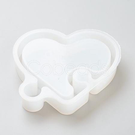 Heart Puzzel Silicone Storage Box Molds DIY-I044-26-1