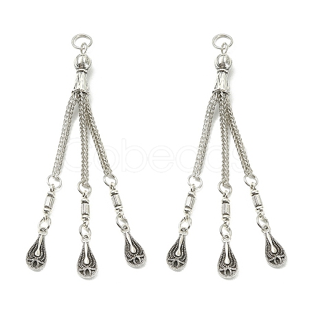 Tibetan Style Alloy Feather Tassel Big Pendants FIND-YW0003-92E-1