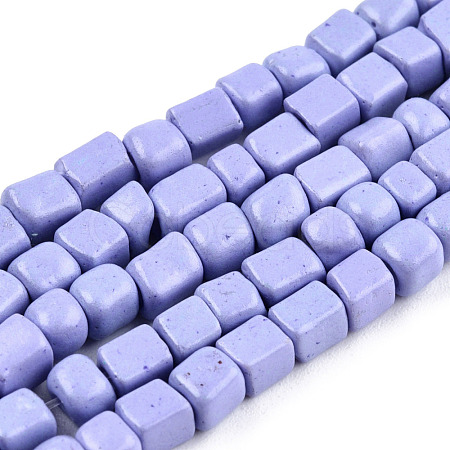 Opaque Spray Painted Glass Bead Strands GLAA-N047-08-A03-1
