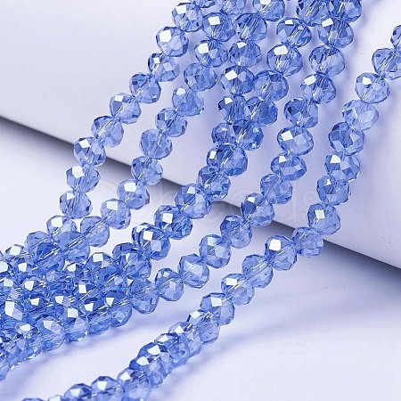 Electroplate Glass Beads Strands X-EGLA-A034-T4mm-A17-1