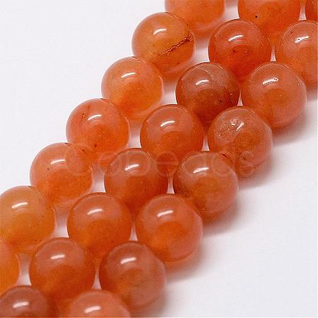 Natural Red Aventurine Bead Strands G-P257-03-6mm-1