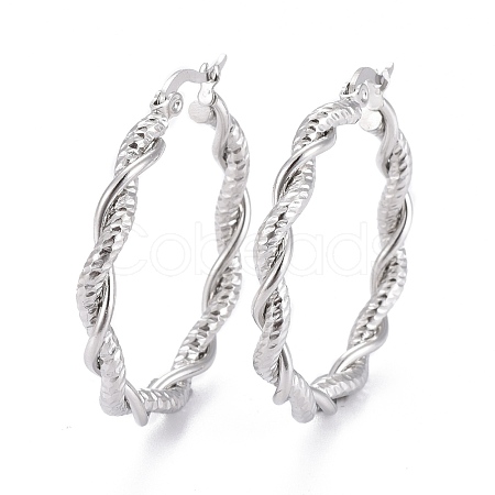 Tarnish Resistant 304 Stainless Steel Hoop Earring EJEW-F257-13P-1