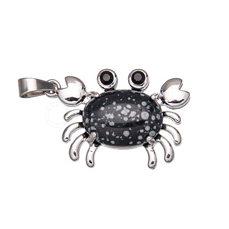 Natural Snowflake Obsidian Pendants PW-WG77816-16-1
