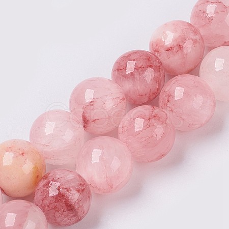 Natural Colorful Green Jade Beads Strands G-G757-02-8mm-1