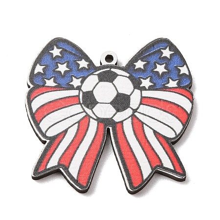 American Football Themed Printed Wooden Pendants WOOD-B012-02F-1