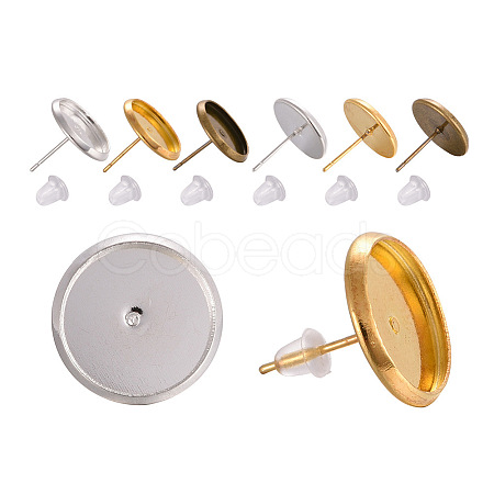 Brass Ear Studs Settings IFIN-YW0001-15-1