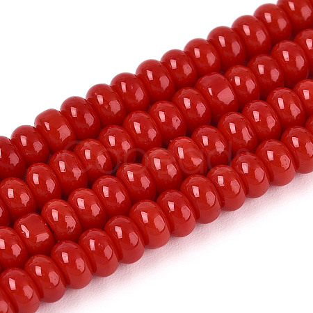 Opaque Solid Color Glass Beads Strands GLAA-ZX008-4mm-18N-1