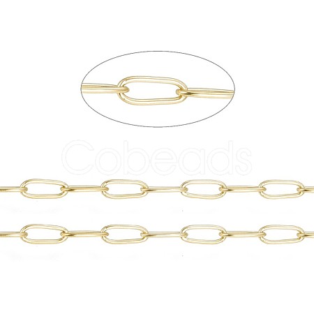 3.28 Feet Ion Plating(IP) 304 Stainless Steel Paperclip Chains X-CHS-F010-01B-G-1