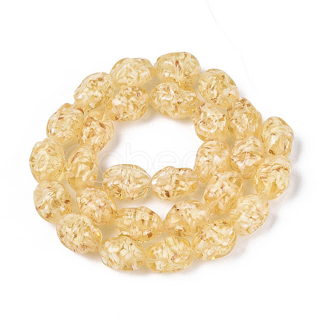 Handmade Lampwork & Glitter Powder Beads Strands LAMP-T023-29A-1