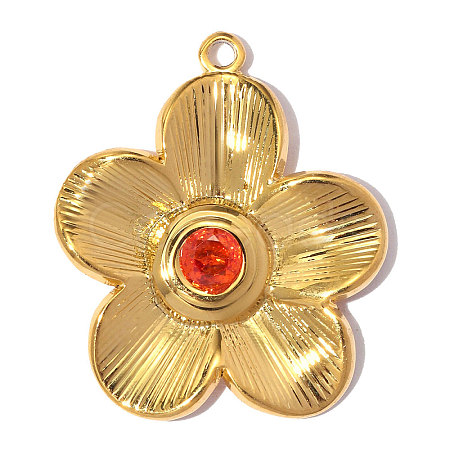 304 Stainless Steel with Hyacinth Rhinestone Pendants RB-OY001-62G-1
