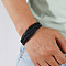 Minimalist Braided Leather Magnetic Clasp Bracelet for Men - Retro and Trendy Design, Black, size 1