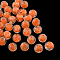 Handmade Luminous Lampwork Beads, Round, Dark Orange, 8mm, Hole: 1mm