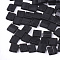 2-Hole Opaque Glass Seed Beads, Frosted, Rectangle, Black, 5x4.5~5.5x2~2.5mm, Hole: 0.5~0.8mm