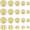 Olycraft 50Pcs 5 Style 4-Hole Brass Buttons, Half Round with Badge, for Sewing Crafting, Golden, 10pcs/style