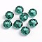 Glass European Beads, Large Hole Beads, No Metal Core, Rondelle, Teal, 14x8mm, Hole: 5mm