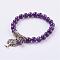 Natural Amethyst Stretch Bracelets, with Tibetan Style Pendants,  2 inch(51mm)