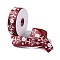 25 Yards Christmas Theme Printed Polyester Grosgrain Ribbon, for DIY Jewelry Making, Flat, Dark Red, 1- inch(25.5mm)