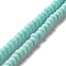 Handmade Frosted Porcelain Beads, Flat Round, Pale Turquoise, 4x3mm, Hole: 0.8mm, about 134pcs/strand, 15.55 inch(39.5cm)