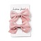 Solid Color Bowknot Cloth Alligator Hair Clip, Hair Accessories for Girls, Pink, 42~45x70~74x13~14mm, 2pcs/card