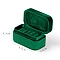 Velvet Rings Organizer Case, Rectangle, Sea Green, 8.5x4.5x4.3cm