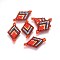 MIYUKI & TOHO Handmade Japanese Seed Beads Links, Loom Pattern, Rhombus, Red, 23~24x13~14x1.7mm, Hole: 1.5mm