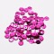 Plastic Paillette Beads, Semi-cupped Sequins Beads, Center Hole, Magenta, 10x0.5mm, Hole: 1mm